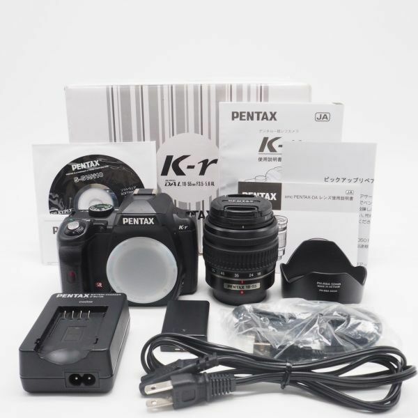 ■極上品■ PENTAX ペンタックス デジタル一眼レフカメラ K-r レンズキット ブラック K-rLK BK 元箱・説明書付き