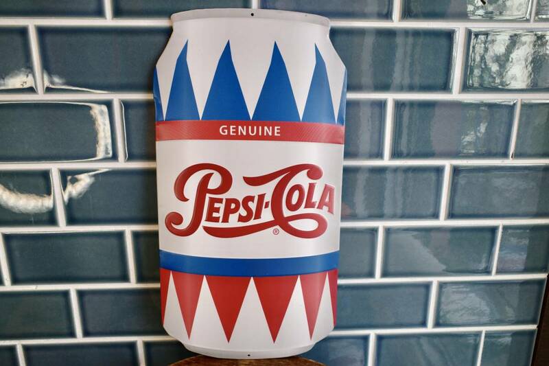 新品　PEPSI　COLA ペプシコーラ　CAN 缶　エンボス メタルサイン 看板 世田谷ベース インテリア アメリカン USA レトロ