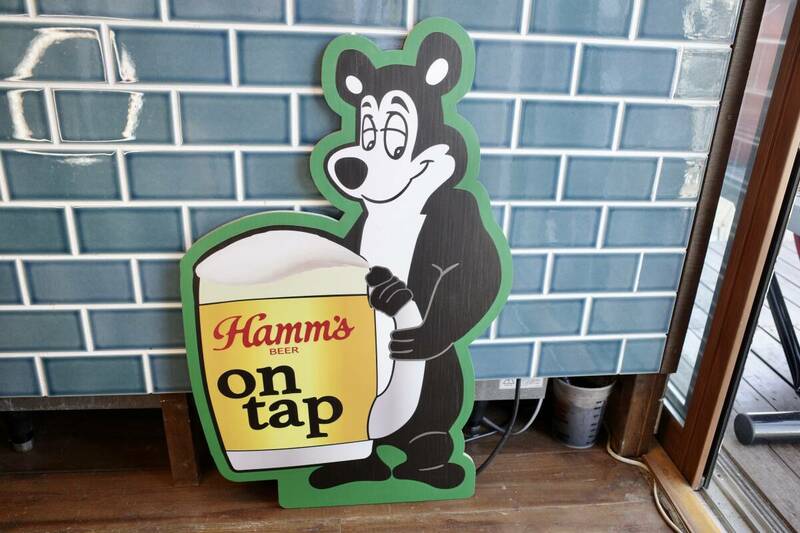 新品　Hamm's Bear ハムズベア　ビール　ウッドボード　看板　アメリカン USA アドキャラ サイン インテリア 企業　
