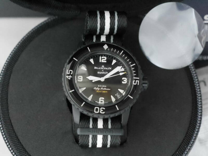 ★Swatch スウォッチ Blancpain ブランパン フィフティファゾムス オーシャンオブストーム 黒 腕時計 未使用品 4月購入品★