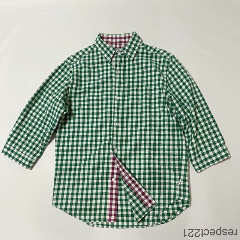 Mサイズ STUSSY Kit Plaid 七分袖 Shirt ( ステューシー チャプト 長袖 チェック ネル シャツ 周年 記念 限定 レア ) ①