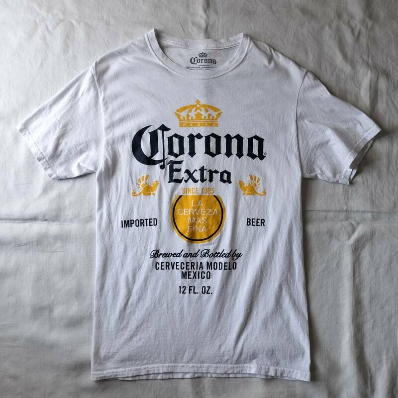 2000's~ CORONA BEER プリントTシャツ ヴィンテージ 100％コットン ホワイト 白 表記Sサイズ USA輸入古着 良品