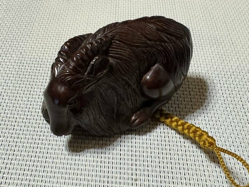 根付 在銘『日昇』山羊? 画像で判断下さい NETSUKE