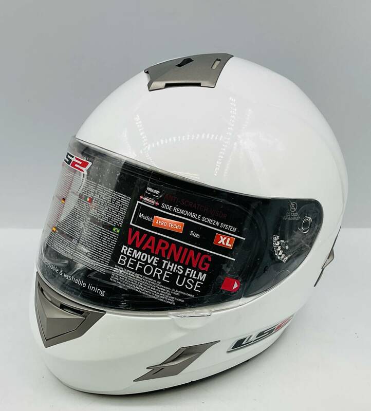 フルフェイス ヘルメット LS2 MHRジャパン AERO TECH3 XLサイズ 白 1.6kg 中古