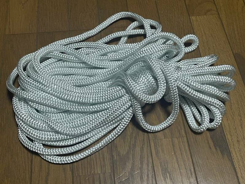 激安・新品・国産☆白/ナイロン クロスロープ(ダブルブレード)★9ｍｍ 0.7Kg