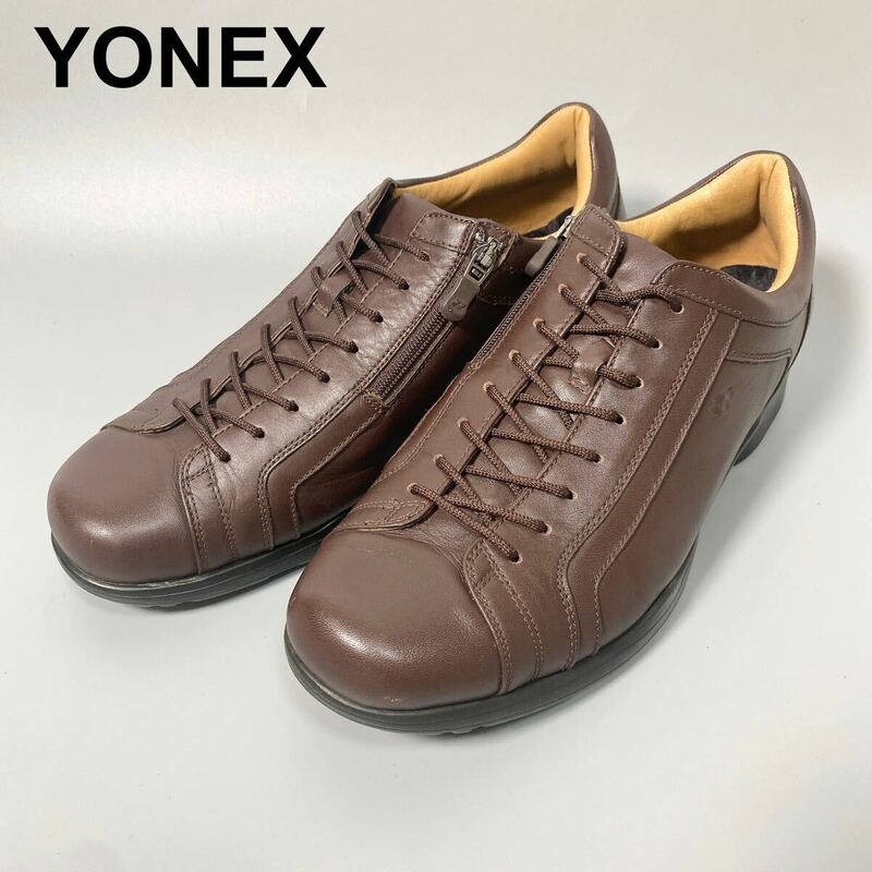 YONEX ヨネックス 天然皮革 ウォーキングシューズ レザー スニーカー 25cm MT07 メンズ B32431-100