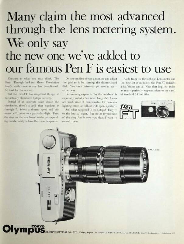 稀少・広告！1967年オリンパス カメラ広告/Olympus Pen FT Camera/昭和レトロ/C