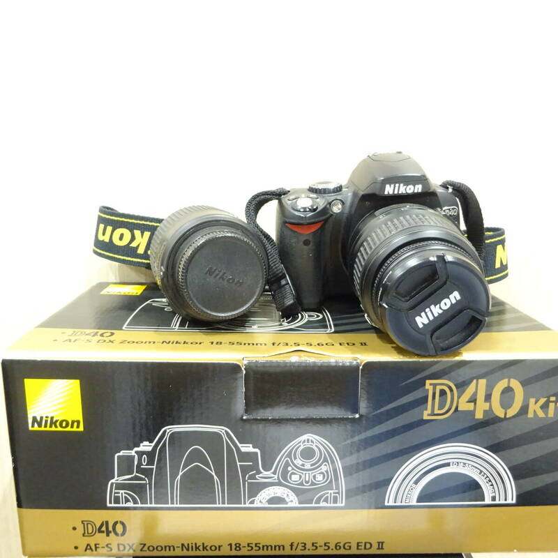 1円～ NIKON ニコン デジタル 一眼レフ カメラ D40 AF S DX Zoom NIKKOR 18-55mm ブラック 黒 現状品