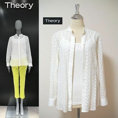 ●美品！Theory【セオリー】デイジー アイレット コットンシルクシャツ(DAISY EYELET/COMBO SHIRT)(*^_^*)定価34,000円+税