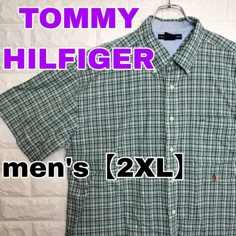 B800【TOMMY HILFIGER】半袖シャツ【メンズ2XL】