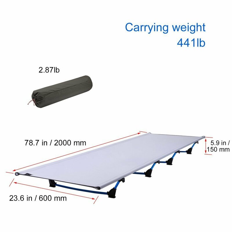 キャンプベッド 折りたたみ式ベッド 60185 超軽量 耐荷重200KG 通気性 防水ベッド表面 7001特殊航空アルミニウム