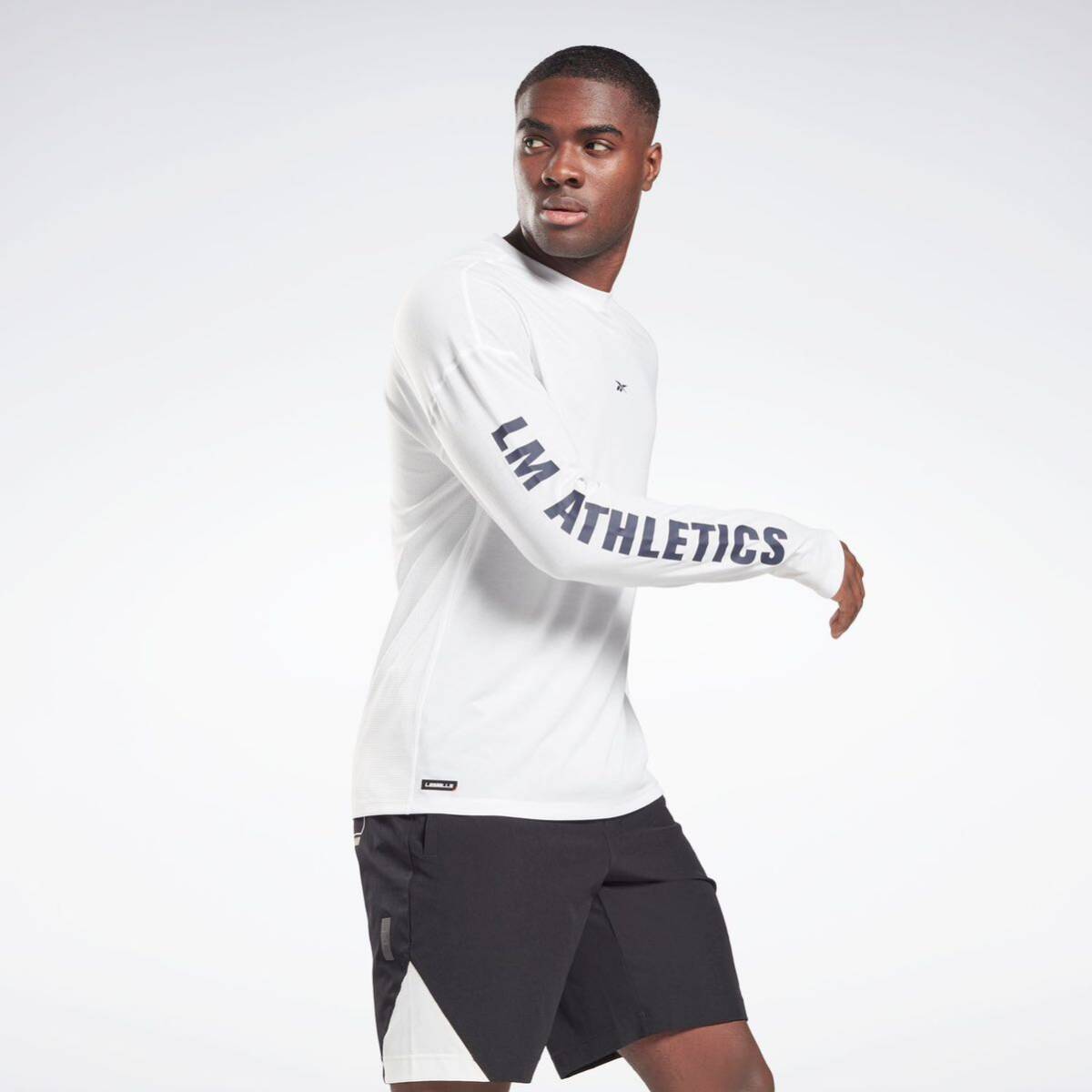 Reebok レズミルズ ロングスリーブTシャツ ［Les Mills Long Sleeve T-Shirt］ リーボック　ロンT 長袖Tシャツ　ホワイト　白