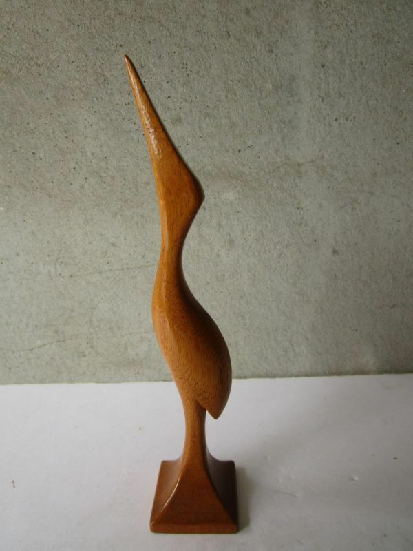 1970～80年代 ドイツ 木製の鳥のオブジェ 17.5cmH ハンドカーヴィング /ウェグナー/アアルト/カイボイスン
