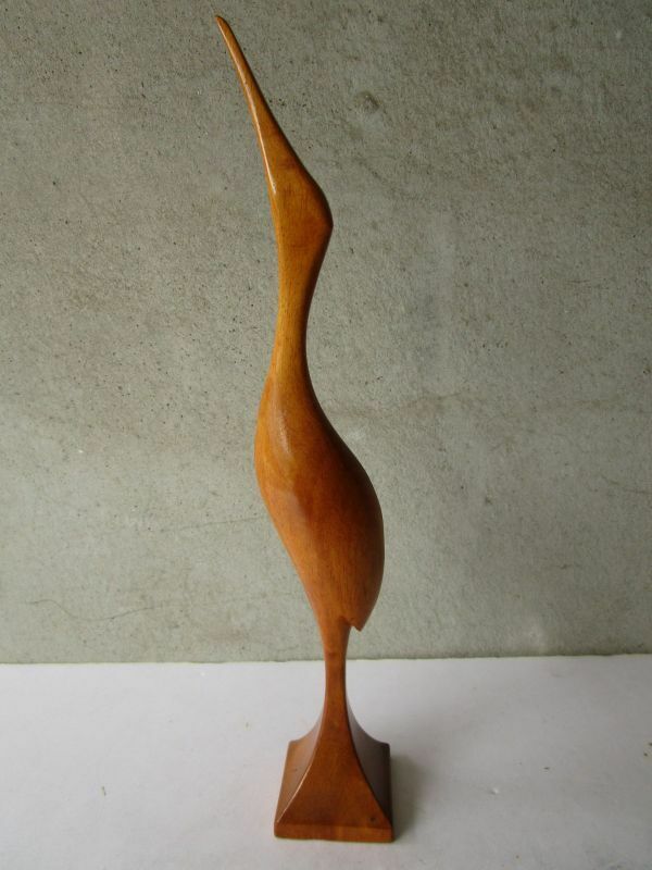 1970～80年代 ドイツ 木製の鳥のオブジェ 27.5cmH ハンドカーヴィング /ウェグナー/アアルト/カイボイスン