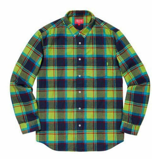 Supreme Plaid Flannel Shirt Lime M 新品 未使用 正規品 19SS チェック フランネル シャツ シュプリーム