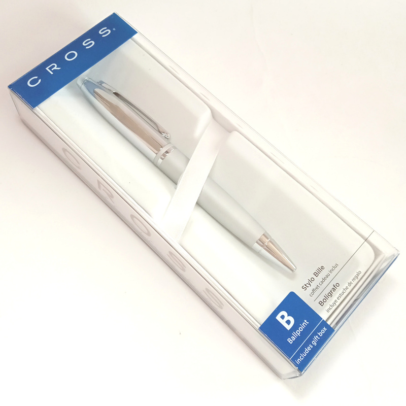 【crb37】新品未開封　CROSS　クロス　カレイ　サテンクローム　油性ボールペン　AT0112S-4　ツイスト式　シルバー　