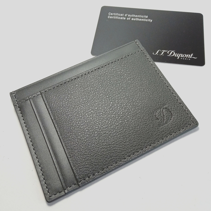 【sdcc5】新品　S.T.Dupont　デュポン　カードケース　パスケース　定価19,800円　ギャランティー　名刺入れ　薄型　スリム　グレー　