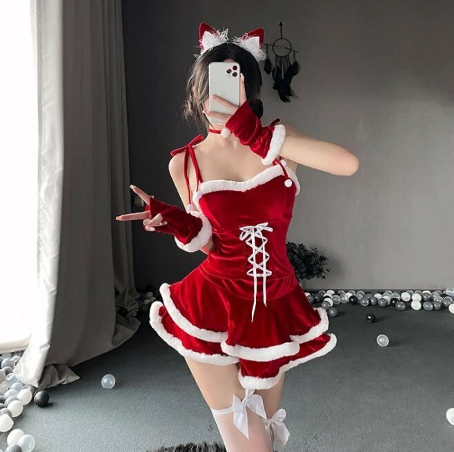 【開封済・未使用品】クリスマスコスプレ レディース サンタ衣装 XS