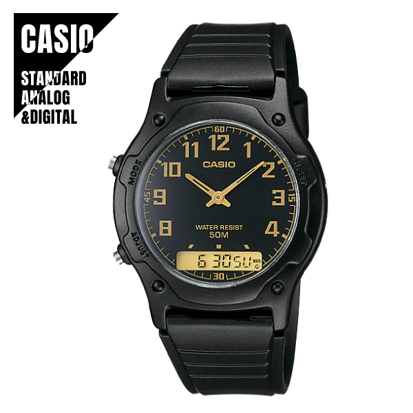 CASIO STANDARD カシオ スタンダード アナデジ チプカシ ブラック AW-49H-1B 腕時計 メンズ レディース ★新品 メール便送料無料