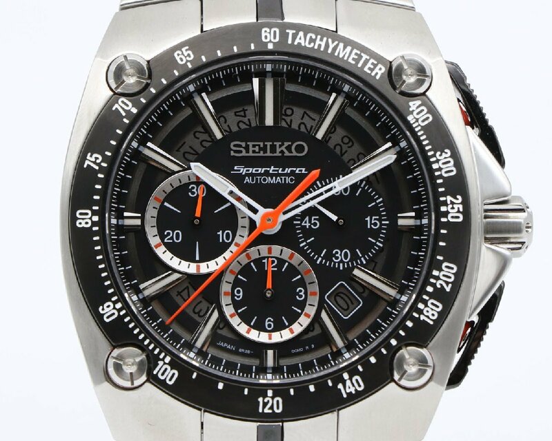 【 セイコー SEIKO 】 腕時計 SRQ007JC 8R28-00E0 スポーチュラ クロノグラフ 限定モデル SS オートマ デイト 裏スケ メンズ 新着03384-0