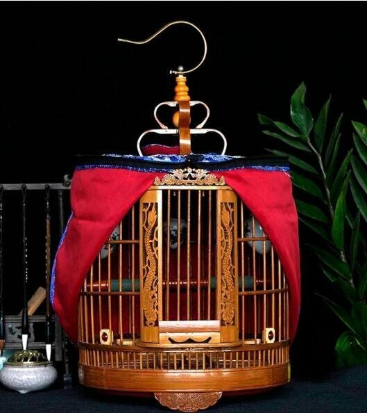 人気推薦鳥かご 　竹製　 高級宮庭式　手作り　彫刻 　丸竹鳥籠