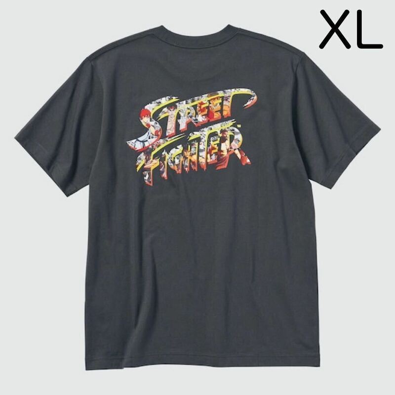 新品 未使用 UNIQLO ユニクロ UT ストリートファイター STREET FIGHTER Tシャツ ダークグレー XL LL グッズ リュウ 昇龍拳