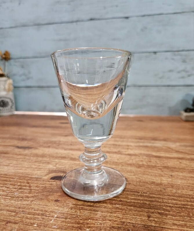 フランス アンティーク リキュールグラス ヴァセリンガラス製 厚底 ウラン硝子 カフェ バー インテリア