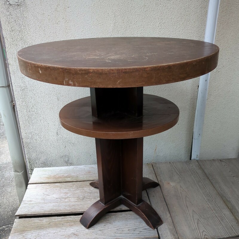 アンティーク　テーブル　丸テーブル　木製　机　サイドテーブル　
