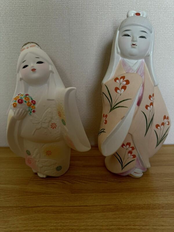 伝統工芸 匠伍郎 作◆博多人形ほか 2体セット/童物、陶器素焼き人形◆送込良品
