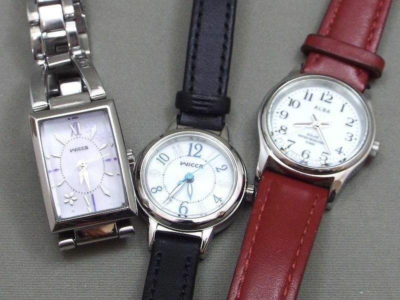 シチズン wicca/ウィッカ/SEIKO アルバ ソーラー レディース腕時計 3本セット 【W227y1】