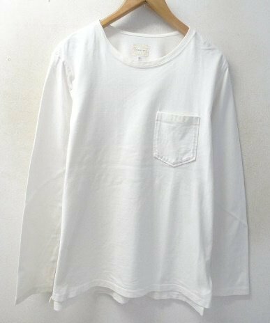 ◇CURLY＆CO カーリー　　ポケット付き ロンT 長袖 Tシャツ カットソー 白 サイズ2 美 日本製 CURLY
