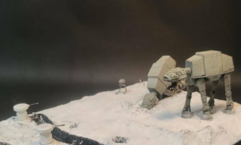 スターウォーズ５　氷の惑星ホスの戦いのジオラマ　ノンスケール　 mpc　展示台付き　プラモデル完成品