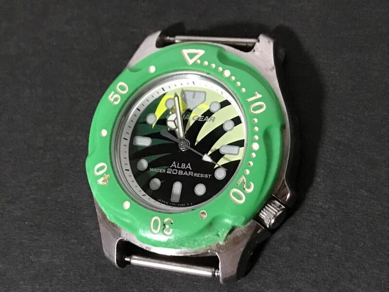 SEIKO ALBA AQUA GEAR V701-1S40 セイコー 腕時計 メンズウォッチ 稼働品 ①