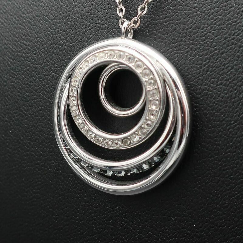正規品 スワロフスキー Swarovski ネックレス Necklace グリーティングリング Greeting Ring ラインストーン Line Stones Authentic Mint
