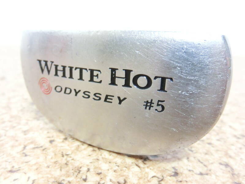 レフティ 希少 名器♪ODYSSEY オデッセイ WHITE HOT #5 2ドット ホワイトホット パター 34インチ スチールシャフト 中古品♪T1673