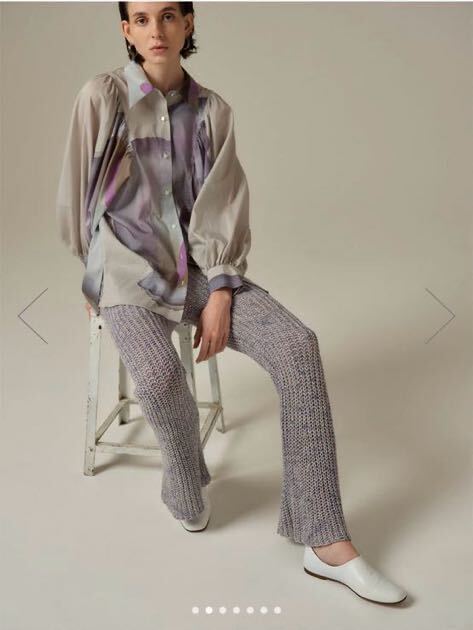 Jancidium ボトムス ニットパンツ ALFRED SILK LINEN PANTS PURPLE Fサイズ 新品 タグ付き 値下げ