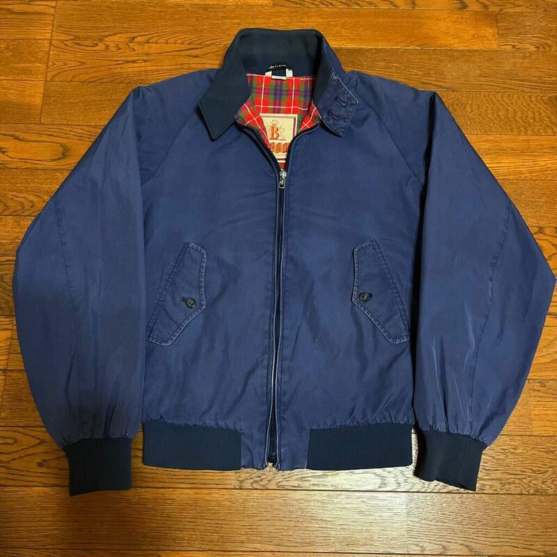 70s 80s 英国製 バラクータ BARACUTA Ｇ9 36コットン ジップ ジャケット ブルゾン ハリントンジャケット ネイビー ヴィンテージ OPTI AERO