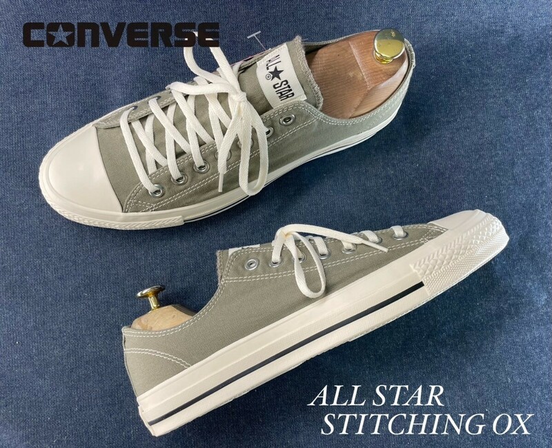 名機降臨！箱付/未使用品！定7150円！名作マウントグリーン！コンバース【ALL STAR STITCHINDG OX】高級ローカットスニーカー！28cm/US9.5