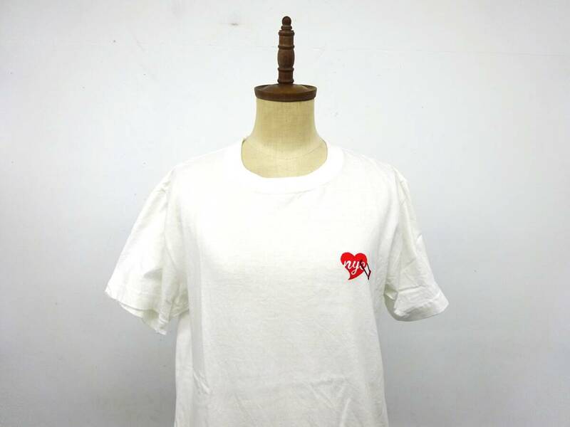 BEAMS T　ビームスティー　半袖Tシャツ　胸　刺繍　　無地　シンプル　ビームス　ホワイト　Sサイズ　夏　レディース　Y-657い