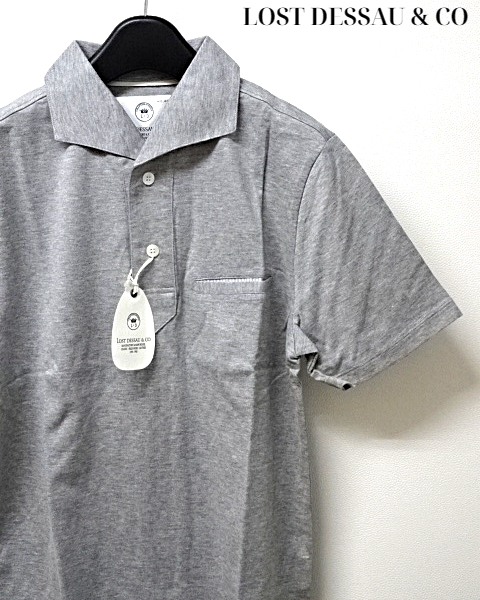 46 新品 ¥8,925【Lost DESSAU＆Co (nano・universe) S/S SHIRT LD03TT600CY Gray ロストデッサウ アンドコー 半袖シャツ グレー】