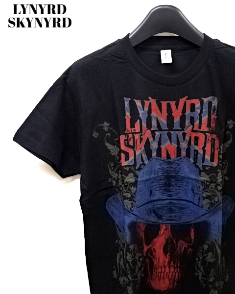 S 未使用【LYNYRD SKYNYRD SUPPORT SOUTHERN ROCK Tee 2008 OLD Black レイナードスキナード スカル Tシャツ オールド ブラック】 