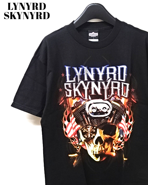 M 未使用【LYNYRD SKYNYRD ENGINE SKULL Tee Black レイナードスキナード エンジン スカル Tシャツ OLD オールド ブラック】