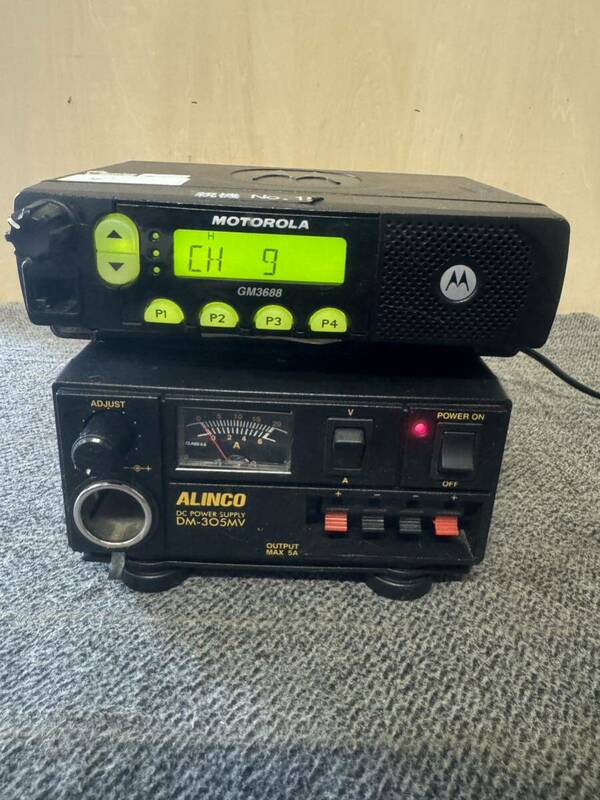 ALINCO DM-305MV/MOTOROLA GM3688セット、通電、DM-305MVの針不動！その他未確認現状品ジャンク品部品取り