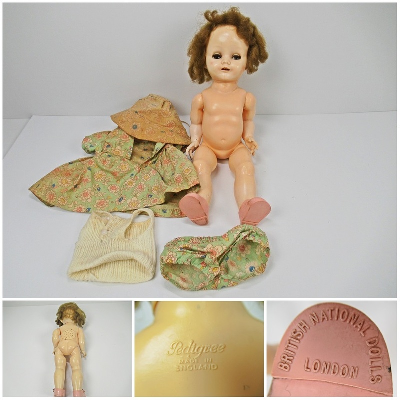 ◆[A50]Pedigree ペディグリー 人形 1950年代 イギリス製 アンティーク人形 スリープアイ ベビードール レトロ　BRITISH NATIONAL DOLLS