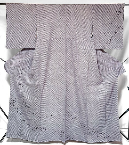 総しぼり 女性 大人 紫系色 絞り 裄63cm 着物 和装 作家 高級 20240128-5