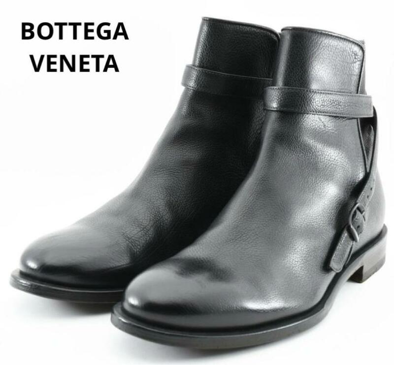 ボッテガヴェネタ　シボ革　ブラック　エンジニアブーツ　ショートブーツ　４４サイズ
