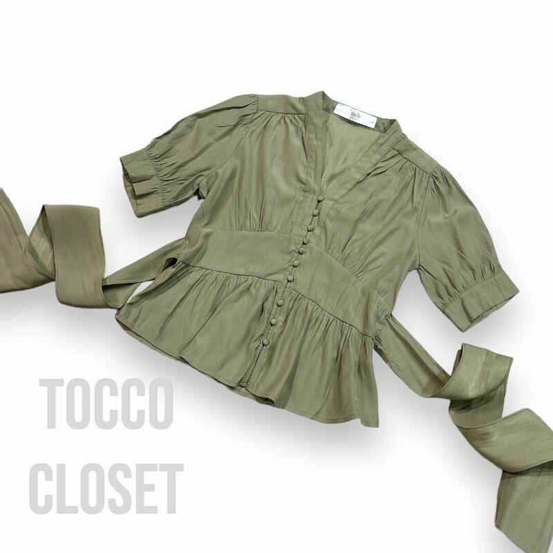 tocco closet トッコ　クローゼット　後ろりぼん付きペプラム ブラウス