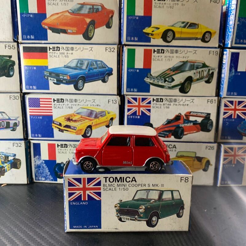 トミカ 外国車シリーズ 青箱 青箱トミカ ミニカー BLMC ミニクーパーS マークⅢ SCALE 1/50 イギリス　日本製　中古品
