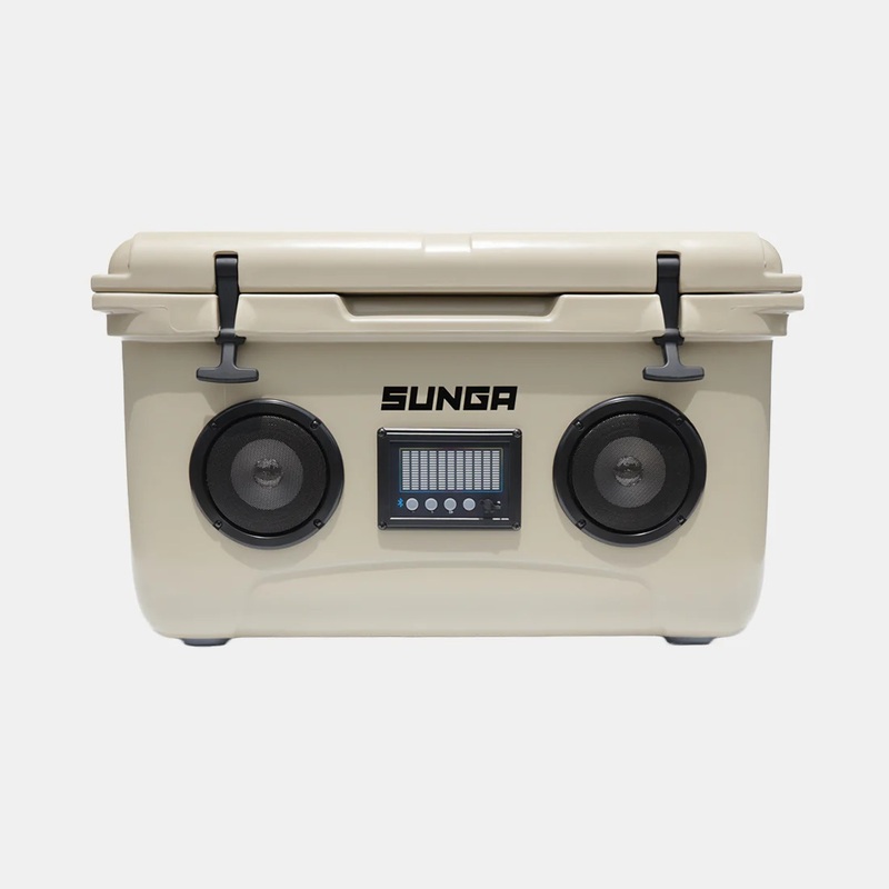 [激安！ 未使用品] SUNGA スピーカークーラーBOX 45L 69.5×43×43cm タン Bluetooth接続 ツインスピーカー ※沖縄、離島配送不可