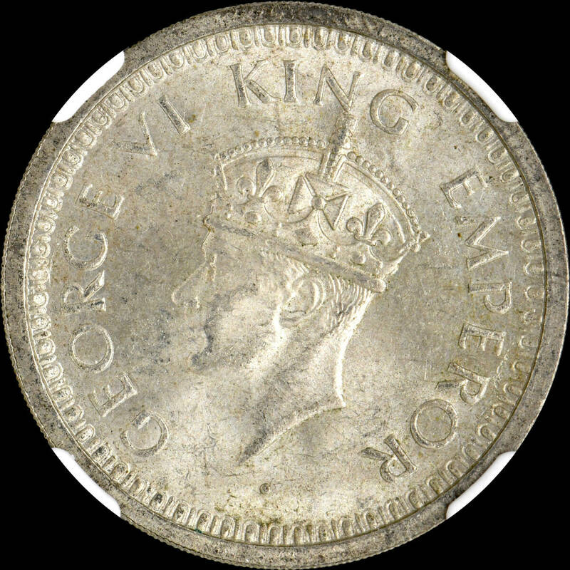 ★日終 【NGC MS63】1945B インド 1R銀貨 未使用 世界コイン 古銭 貨幣 硬貨 銀貨 金貨 銅貨【決済期限火曜日】